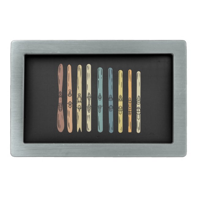 Skiing - Collection of ski boards Belt Buckle (Front)