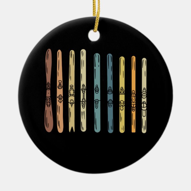 Skiing - Collection of ski boards Ceramic Ornament (Front)