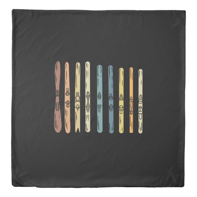 Skiing - Collection of ski boards Duvet Cover (Front)