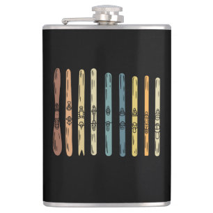 Skiing - Collection of ski boards Flask