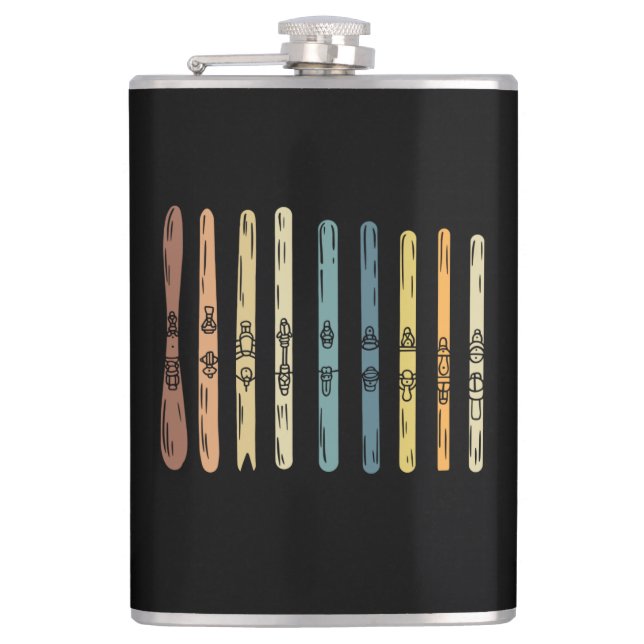 Skiing - Collection of ski boards Flask (Front)