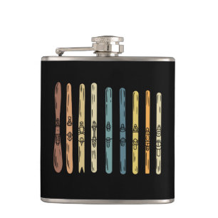Skiing - Collection of ski boards Flask