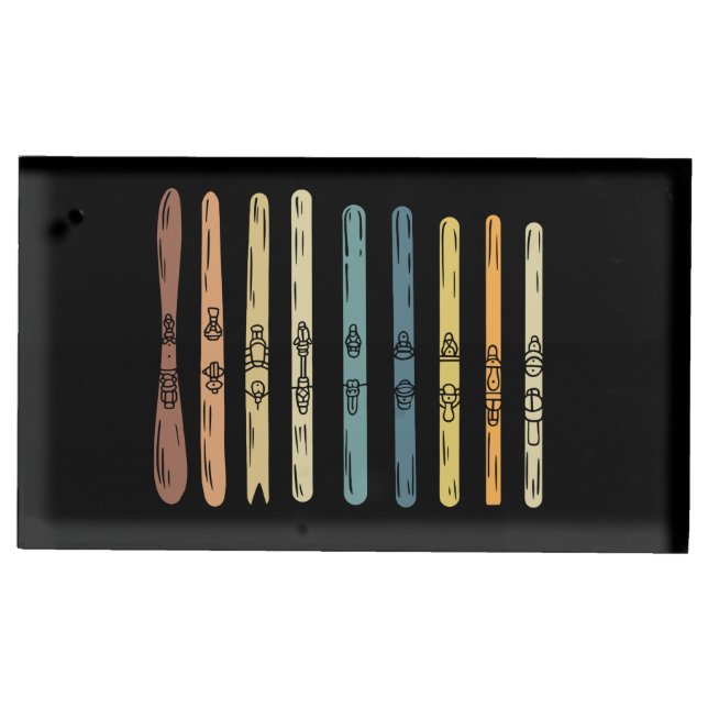 Skiing - Collection of ski boards Place Card Holder (Front)