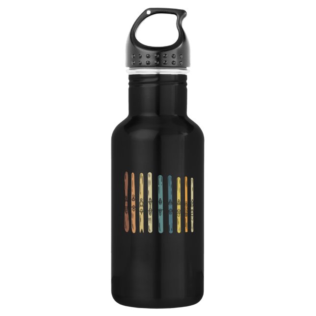 Skiing - Collection of ski boards Stainless Steel Water Bottle (Front)