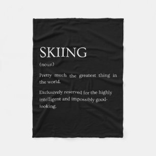 Skiing Definition - Funny Sarcastic Skiing Explana Fleece Blanket