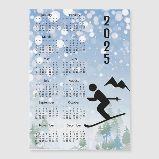 Skiing Design 2025 Calendar