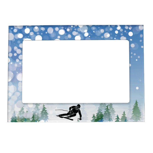 Skiing Design Magnetic Photo Frame (Front)