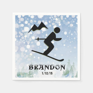Skiing Design Paper Napkins