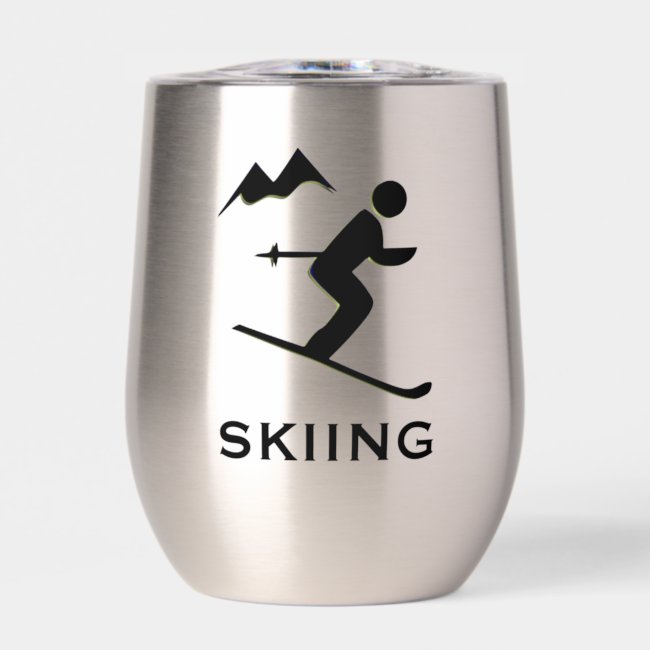 Skiing Design Thermal Wine Tumbler