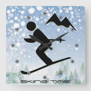 Skiing Design Wall Clock