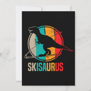 Skiing Dino Skisaurus Skier Dino Ski Skiing Dinosa Invitation