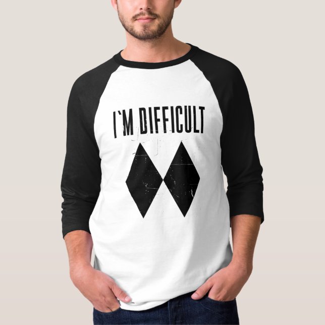 Skiing Double Black Diamond Novelty T-Shirt (Front)