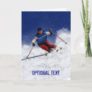 Skiing Down the Mountain - Customizable Invitation