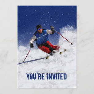 Skiing Down the Mountain You're Invited Invitation