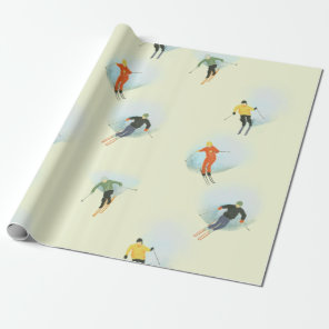 Skiing Down the Slope Wrapping Paper