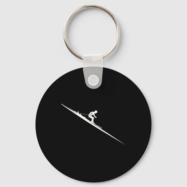 Skiing Downhill Freestyle Skier Extreme Winter Spo Keychain (Front)