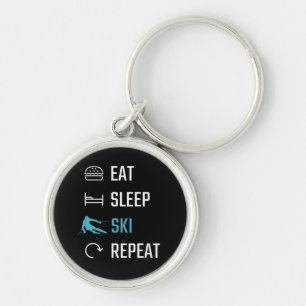 Skiing - Eat Sleep Skiing Repeat Keychain