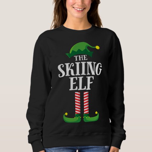 Skiing Elf Matching Family Group Christmas Party Sweatshirt