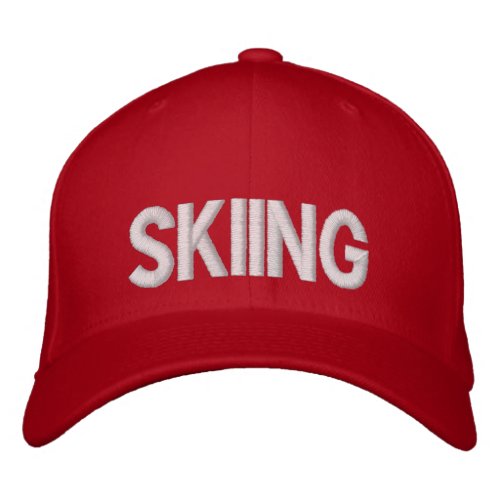 Skiing Embroidered Baseball Cap