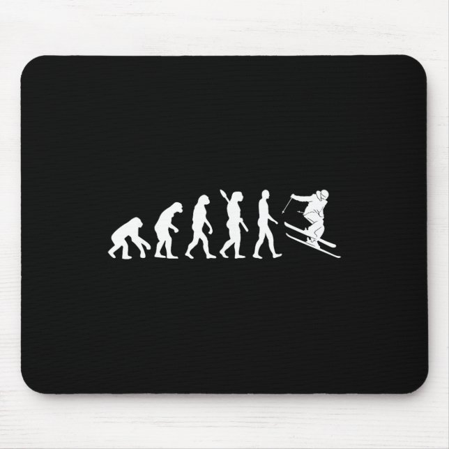 Skiing Evolution Funny Skier Freestyle Ski Winter  Mouse Pad (Front)