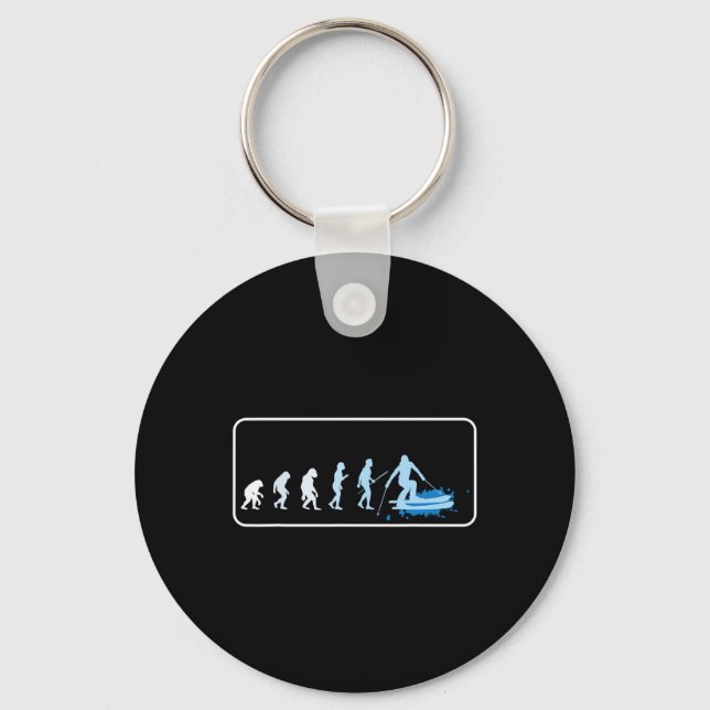 Skiing Evolution Of Skier Ski Apres Ski Snowboardi Keychain (Front)