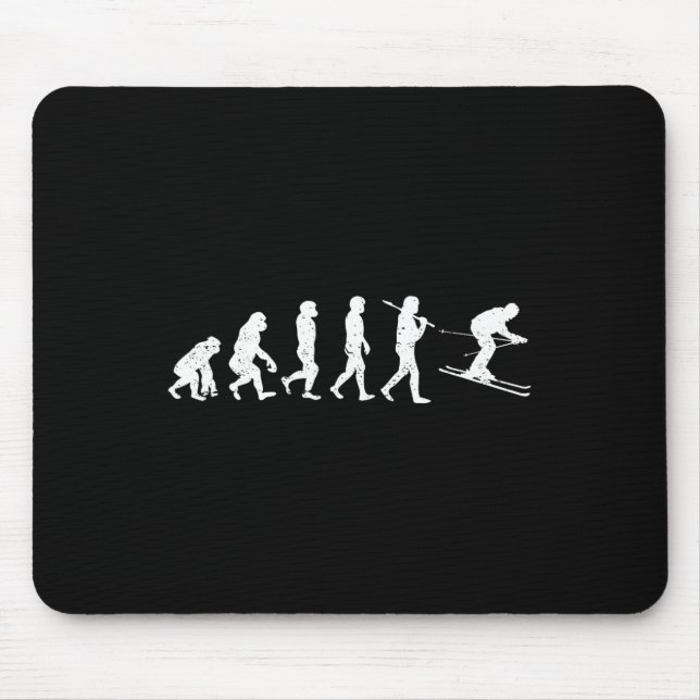 Skiing Evolution Winter Sport Downhill Ski Snowboa Mouse Pad (Front)