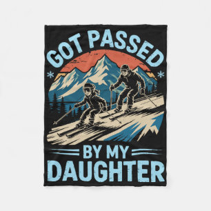 Skiing Family Got Ped By My Daughter Ski _1 Fleece Blanket