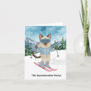 Skiing for Bride on slope Bachelorette Party  Invitation