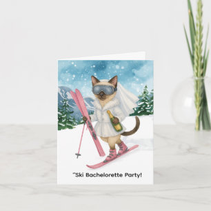 Skiing for Bride on slope Bachelorette Party  Invitation