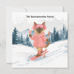 Skiing for Bride on slope Bachelorette Party Invitation