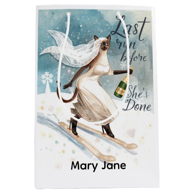 Skiing for Bride on slope  Medium Gift Bag (Front)