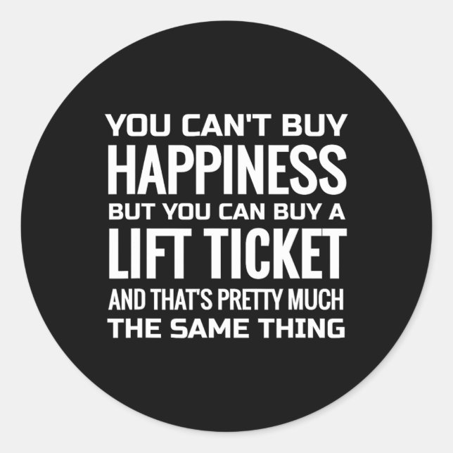 Skiing Gift Shirt And Snowboarding T Shirt  Classic Round Sticker (Front)