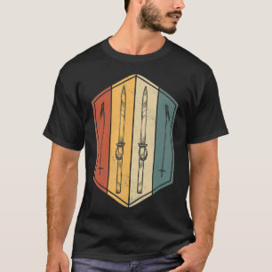 Skiing Gifts For Dad Men Women Vintage Skis Skiers T-Shirt