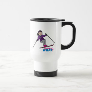Skiing Girl - Medium Travel Mug