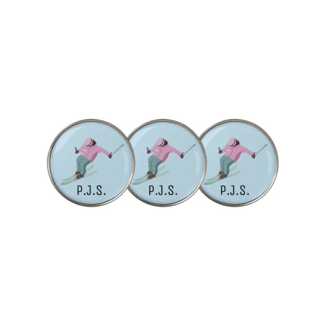 Skiing Golf Ball Marker (3 Up)