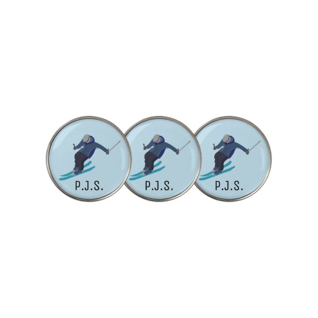 Skiing Golf Ball Marker (3 Up)