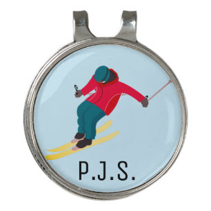 Skiing Golf Hat Clip