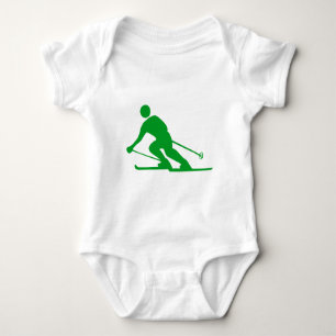 Skiing - Grass Green Baby Bodysuit