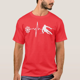 Skiing Heartbeat T-Shirt