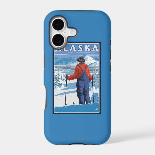 Skiing in Alaska Vintage Travel Poster iPhone 17 Case