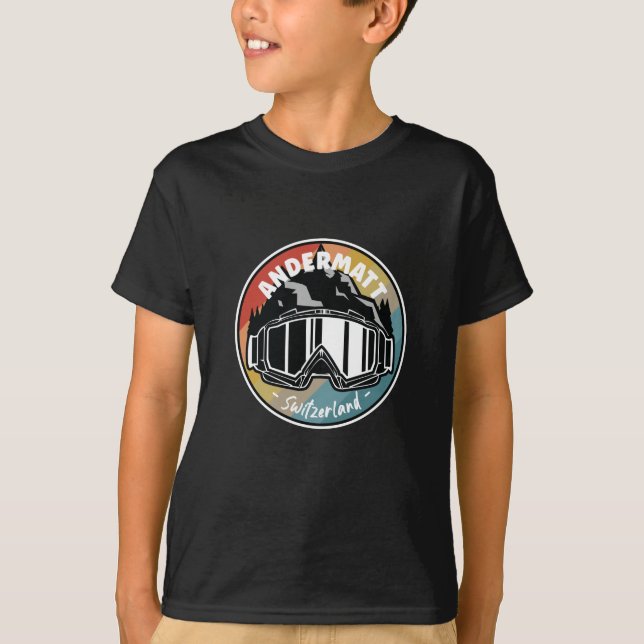 Skiing In Andermatt Switzerland T-Shirt (Front)