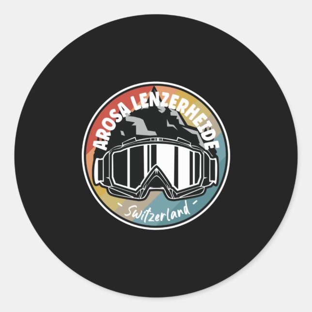 Skiing In Arosa Lenzerheide Switzerland Classic Round Sticker (Front)