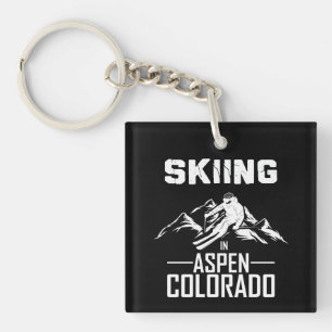 Skiing in Aspen Colorado  Keychain