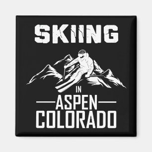 Skiing in Aspen Colorado Magnet