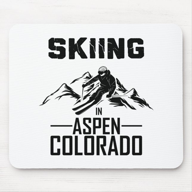 Skiing in Aspen Colorado  Mouse Pad (Front)