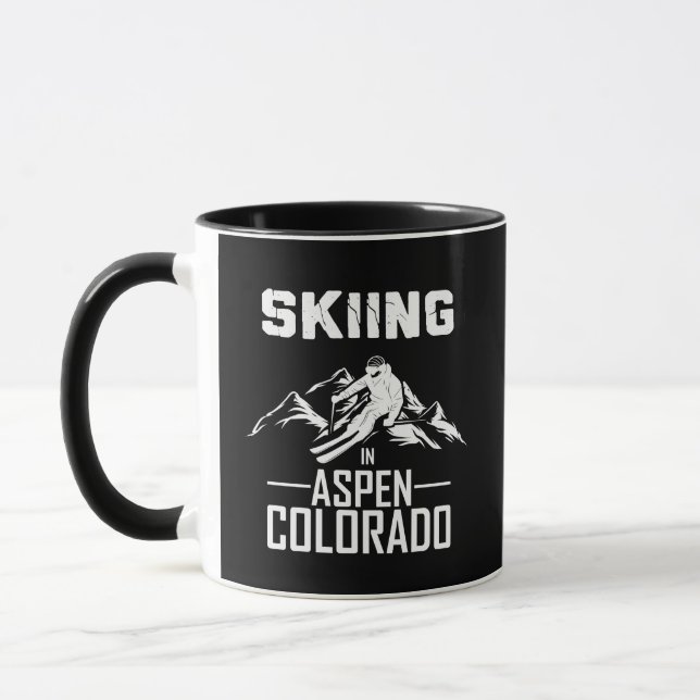 Skiing in Aspen Colorado  Mug (Left)