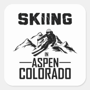 Skiing in Aspen Colorado  Square Sticker