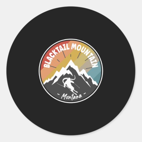 Skiing In Blacktail Mountain _ Montana Classic Round Sticker