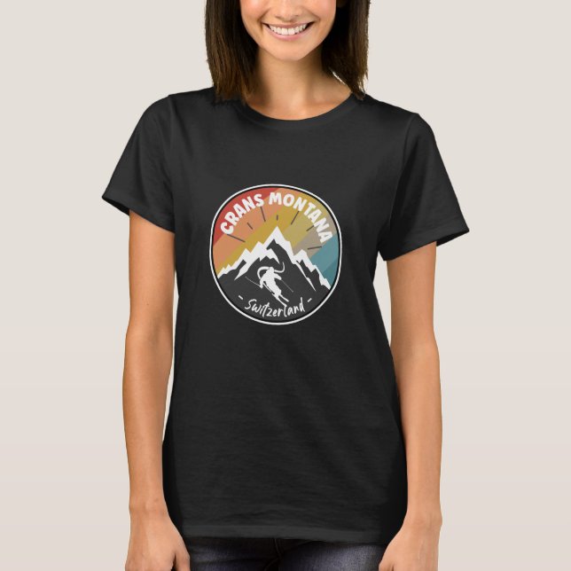 Skiing In Crans Montana - Switzerland T-Shirt (Front)