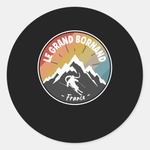 Skiing In France Le Grand Bornand Classic Round Sticker